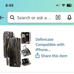 Black Wallet Case for iPhone
